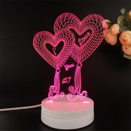 1PCS Home decoration wedding decoration birthday gift 3D color small night lamp energy-saving lamps Christmas gift