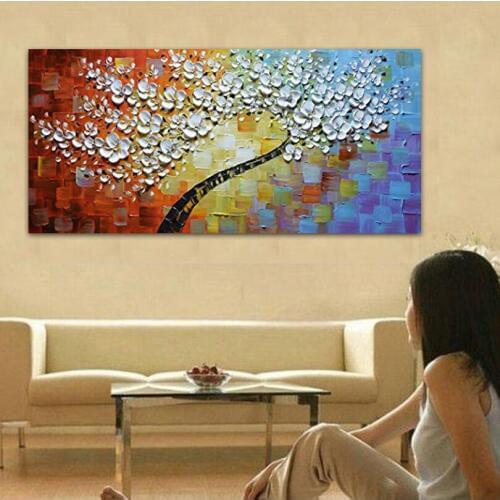 100% Hand painted oil painting Home Decor High Quality Modern Art knife painting pictures custom gift DM19018892