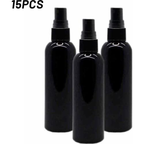 15pcs 100ml Black Transparent Spray Bottle Travel Portable Plastic Perfume Atomizer Empty Spray Bottles Makeup Sprayer Refillabl