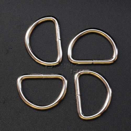 20pcs/lot 3/4"(20mm) Nickel Plated D Ring Semi Ring Ribbon Clasp Knapsack Belt Buckle