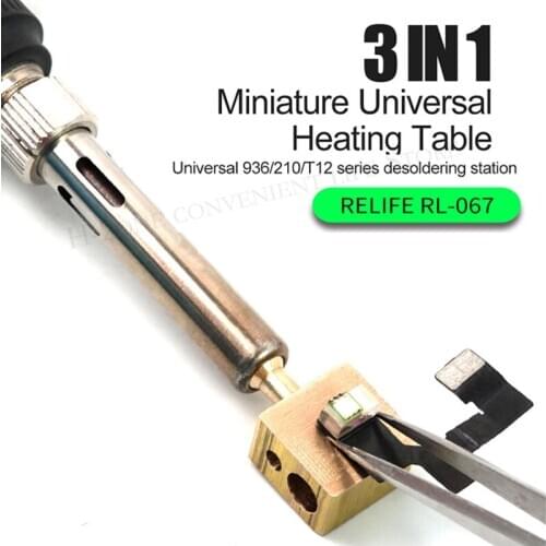 3 in 1 RL-067 Pure copper Removable desoldering Electric Solder Iron for 936/210/T12 series Miniature universal heating table