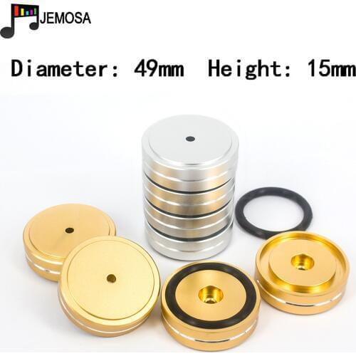 4PCS Audio Amplifier Feet Spike 49*15mm CD DAC Decoder Computer Speaker box Rubber Buffer Feet Spike Stand Feet Pad Aluminum