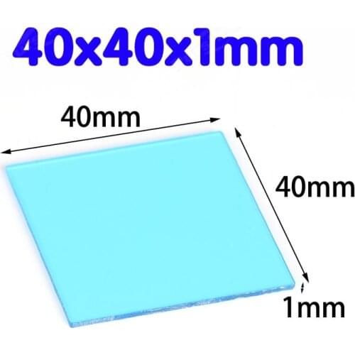 40*40*1mm Insulated Glass Colored Optical Glass Plate Squares Customizable Spectral Absorption Glass Filter