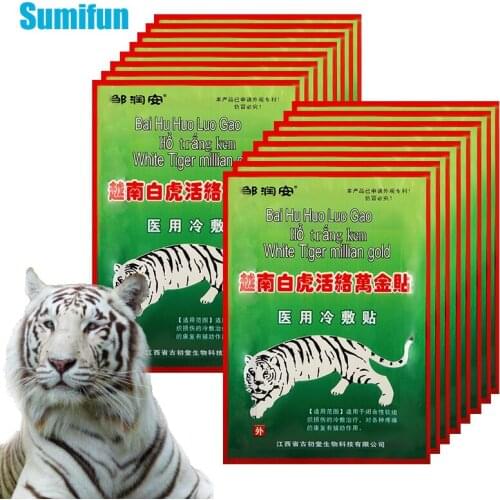 48pcs Vietnam White Tiger Balm Plaster Herbal Pain Relief Patches Back Arthritis Plaster Ointment Joint Aches Medical Stickers
