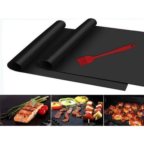 50pcs/lot Barbecue Grill Mat Non-stick BBQ Grill Mats Baking Liner Cooking Microwave Oven Pad Reusable Sheet