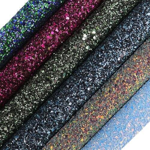 4pcs A4 sheet 30cm x 21cm chunky glitter leather fabric fashion piece glitter PU fabric for diy fabrc CN165