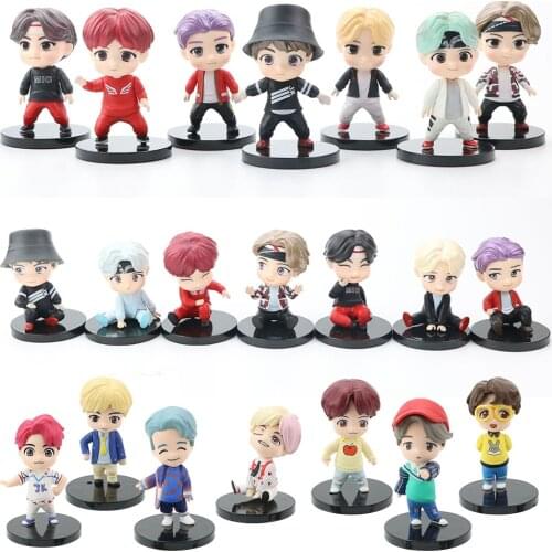 7Pcs/Set Hot Kpop Bangtan Boys Figure Doll Girl Toys Cute Fan Collection Ornaments Adult Toys Christmas Birthday Gift