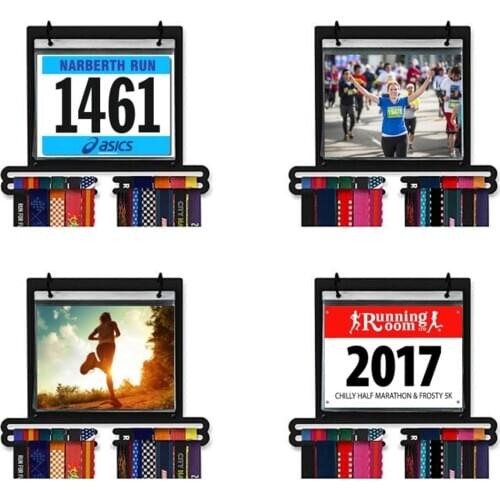 Medal Holder Medal Holder with Display Rack Bib Holder Sport Medal Display Hanger Running Sports Marathon Medal Holder Sport