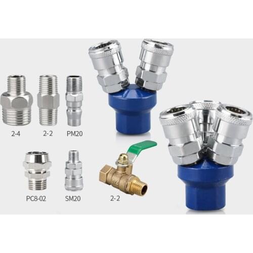 Pneumatic Components C-Type Quick Connector Quick Connection Round Tee Two-Way Quick Plug Tool Air Compressor Accessories