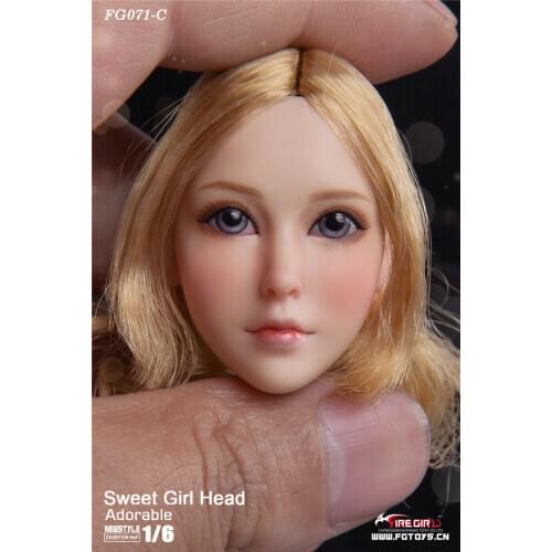 Fire Girl Toys 1/6 FG071 Sweet Girl Head Carving Model Toys for 12" Figure Doll