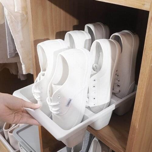 Shoe Box Creative Upright Shoe Storage Box Plastic Organizer Dustproof Shoe Holder For Home Storage Holders Shoe Cabinet Drawer