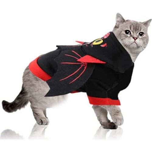 Cat Dog Cosplay Suit Cute Bat Costume Halloween Christmas Dress Up Hoodie for Small Medium Dog XS-2XL