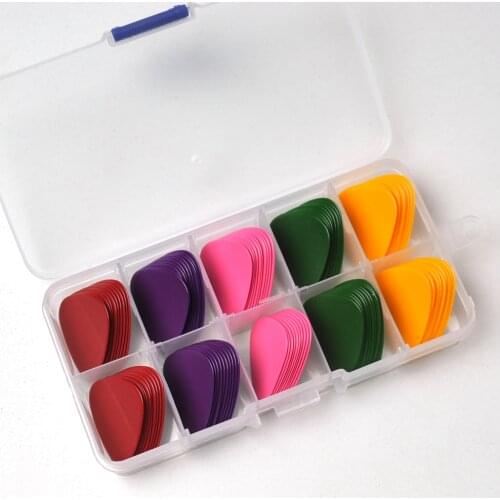 Lots of 100pcs Medium 0.71mm Celluloid Guitar Picks Plectrums Solid Color With box