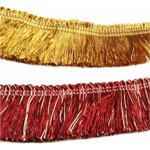 2 Colors Gold Wine Fringe 4 cm Width Lace Cushion Cover Pillow Cover Throw Accesories Polyester Trimming Sell by 10 meters/Bale