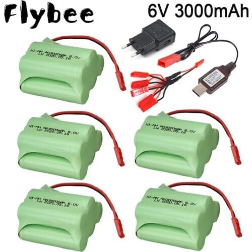 6V 3000mah NiMH Battery For Rc toys Cars RC Tanks RC Trucks Robots Boats Guns toy model JST Plug AA 6V Rechargeable Battery Pack