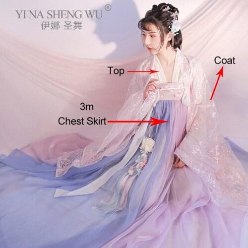 New Ladies Hanfu Chinese Style Women Chinese Traditional Hanfu Fairy Costume Han Dynasty Dress Tang Princess Folk Dance Clothing