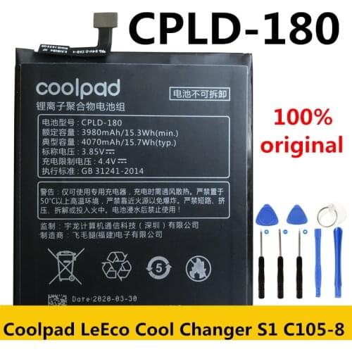 Runboss 100% New Original High Quality Battery CPLD-180 For Coolpad LeEco Cool Changer S1 C105-8 Mobile Phone Batteries+ Tools