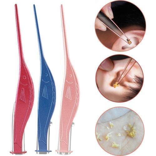 Distinctive Tweezer Luminous Baby Ear Wax Cleaner LED Flashlight Earpick Earwax Remover Tweezer Ear Curette Spoon Health Care