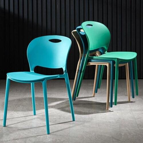 Plastic chair thickened lazy simple stool backrest Nordic home dining chair adult dining table desk makeup plastic chair