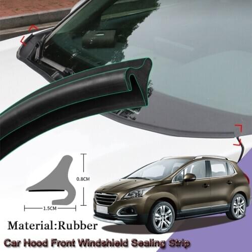 Rubber Car Seal Strip Windshied Spoiler Filler Protect Edge Weatherstrip Strips Stikcer Accessories For Peugeot 3008 2014-2020
