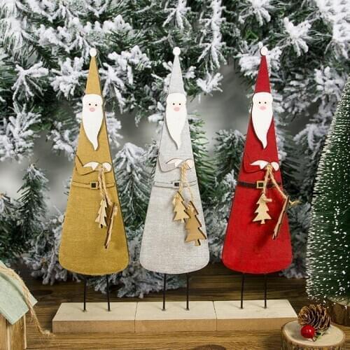 Christmas decorations Xmas Wooden three-dimensional Coloured drawing Santa ornaments DIY Christmas desktop decorations FZ137
