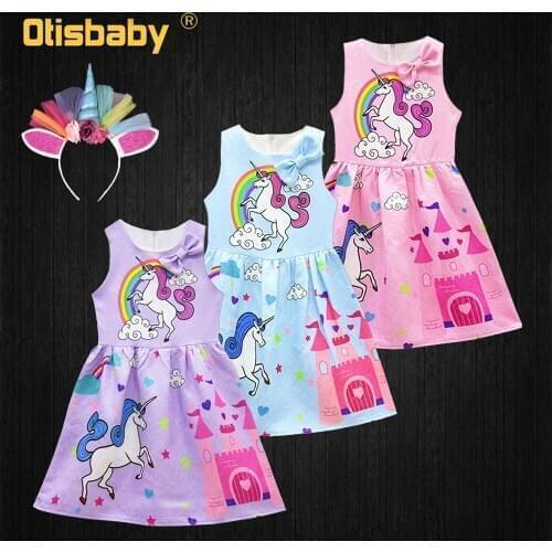 Christmas Toddler Girl Unicorn Dress Holiday Party Unicorn Girls Sleeveless Tutu Dress Little Girl Princess Birthday Clothing