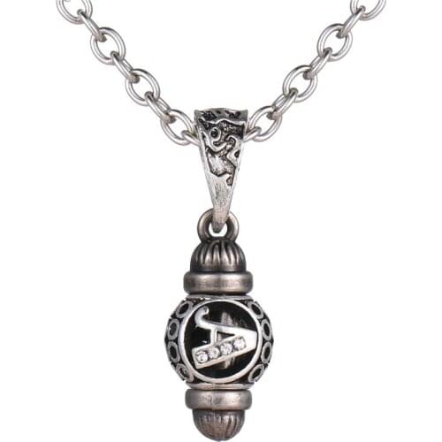 Detachable Vintage Silver Crystal Initial Alphabet Letter A-Z Pendants Necklaces Alloy Choker Murano Bead Necklace Women Jewelry