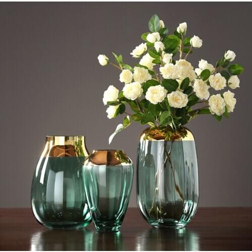 Modern Luxury Glass Vase Gray / Green Hydroponics Terrarium Glass Containers Furniture tabletop Crafts Wedding Home Decoration