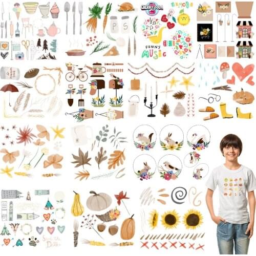 Goods Little patterns food Heat-sensitive patches Thermal transfer printing Heat Transfer PVC Patch Ironing stickers