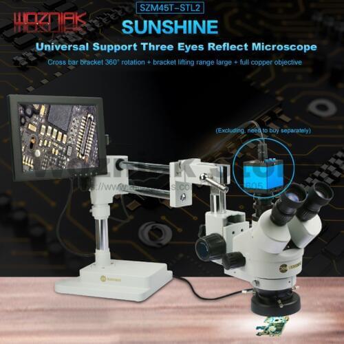 Trinocular Microscope Universal support Lifting adjustment 7x-45x/90x All copper objective Expanding scope of Microscopic work