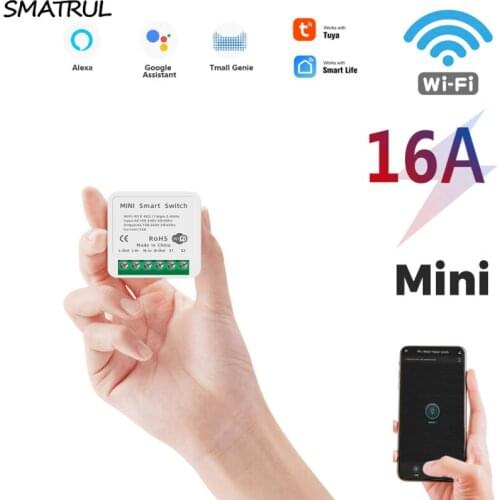 16A Mini Smart Wifi DIY Switch Supports 2 Way Control, Smart Home Automation Module, Works With Alexa Google Home Smart Life App