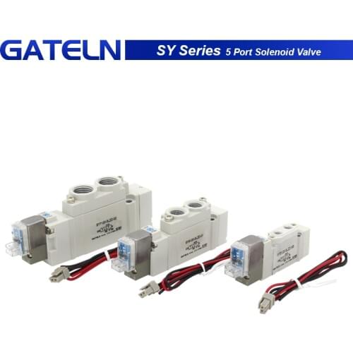 SMC Type high quality 5 port 2 Solenoid Valve SY3120 SY5120 SY7120-4LZD/5LZD/6LZD Normal Close Internal Pilot Automation Valve