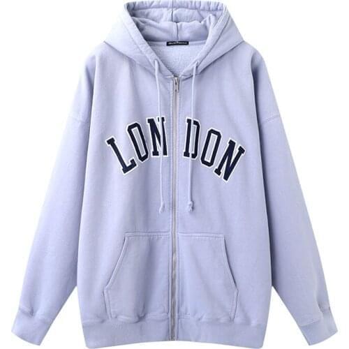 Hoodie Jacket Coat Women 2021 Brandy Aesthetic Graphics Melville Embroidery Lounge Wear Zipper Cotton Sweatshirt London Costume