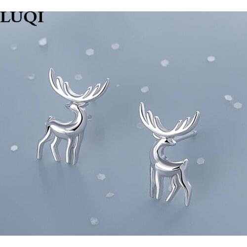 Fashion Womens Personality Elk S925 Silver and Platinum Plated Earrings E84