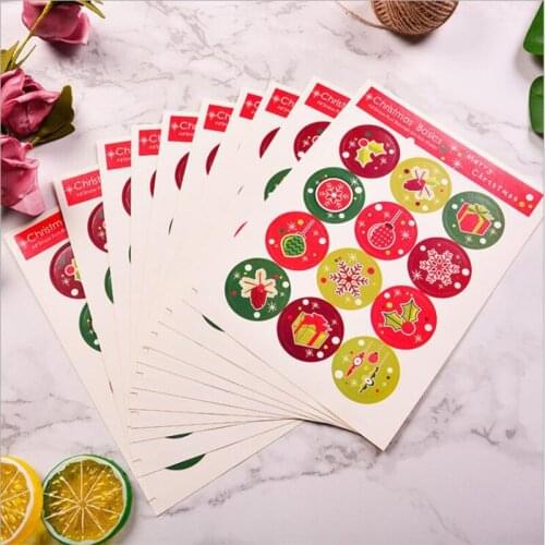 120 Pcs Christmas Sticker For Holiday Gift Decor Gift DIY Gift Gift Wrapping Decorations Xmas Stickers Party Decorations
