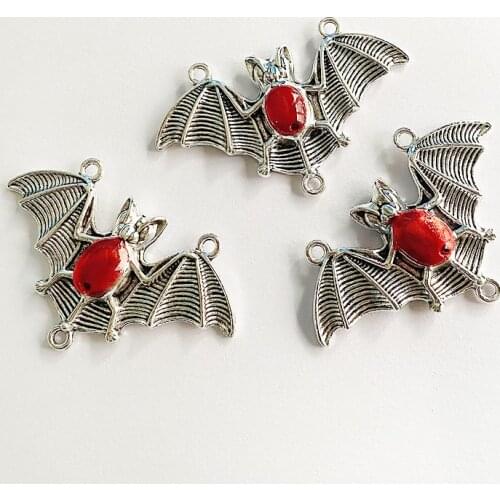 6pcs/lot Enamel Bat Choker Pendants, For Findings Charms Jewelry Making Diy Necklace Aesthetic Accessories Handmade Crafts
