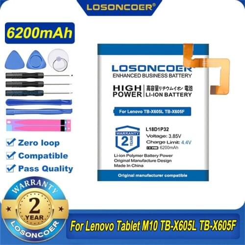 6200mAh L18D1P32 L19D1P32 Tablet Battery For Lenovo Tab M10 TB-X605L TB-X605F TB-X605M TB-X505X X505L X505F X505N Batteries
