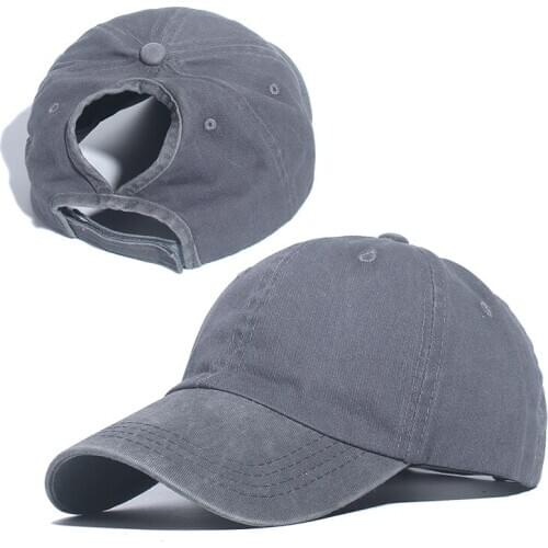 Ponytail Baseball Cap Women Mesh Baseball Hats Summer Beach Cap Solid Color Snapback Girl Sun Hats With Hole Outdoor Sports Cap