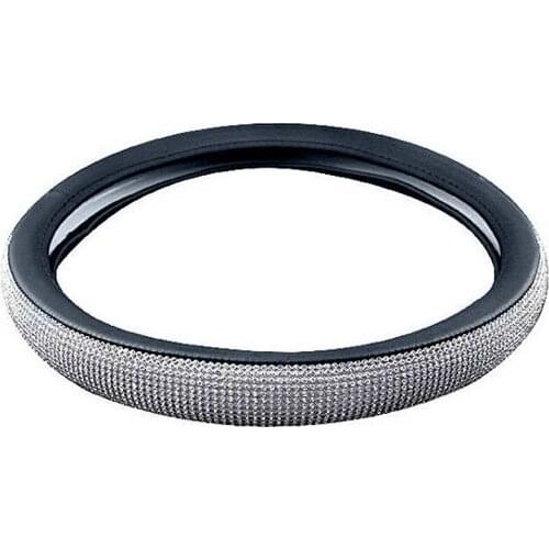 38CM Car Steering Wheel Cover Protector For Women Girls Bling Bling Rhinestones Crystal Car Interior Decoration Auto Accessories