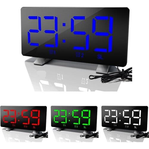 Digital Alarm Clock, Radio Clock Dual Alarm with Charging Port,Adjustable Snooze Time Light Sensor Bedside Alarm Clock