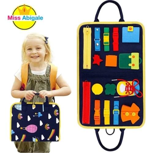 Kids Busy Board Buckle 1-5 Years Old Zip Button Lace Up Tool Toy Montessori Early Education Dress Aids Preschool Toys for Kids
