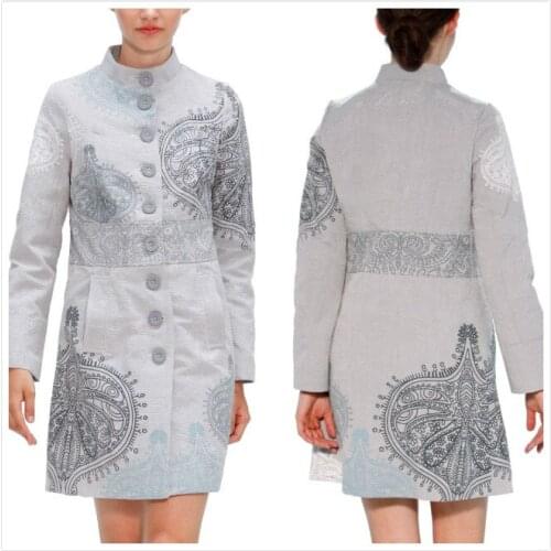 Spanish womens slim jacquard windbreaker in autumn and winter