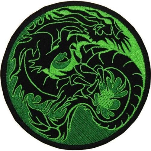 PGY Exquisite High Quality Chinese Qing Dragon Embroidery Patch Clothes Punk Style Applique for DIY Clothing Accessory Patch