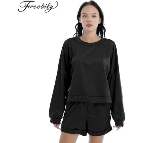 2Pcs Gym Yoga Set Fitness Tracksuits Women Pure Color Summer Sport Suit Long Sleeves Sweatshirt Top with Shorts Set Leisure Wear