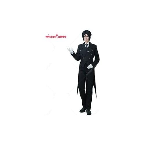 Anime Sebastian Michaelis Cosplay Costume Tuxedo Outfit Halloween Men Party Clothing