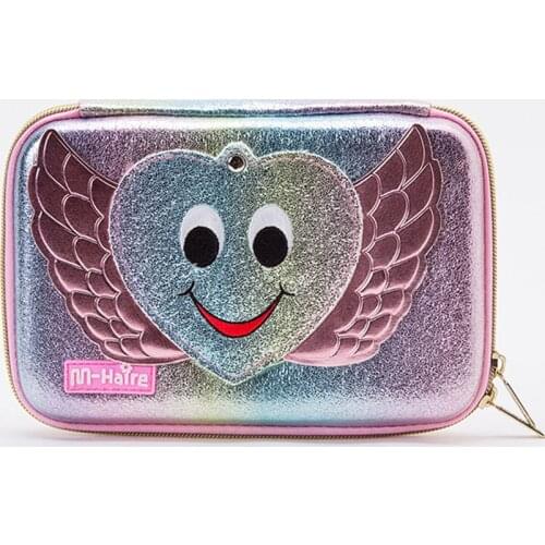 Kawaii Smiley Pencil Cases Mirror Pencilcase Sequins Case Material Escolar Stationery Trousse Scolaire Cute EVA Pen Box Estojo