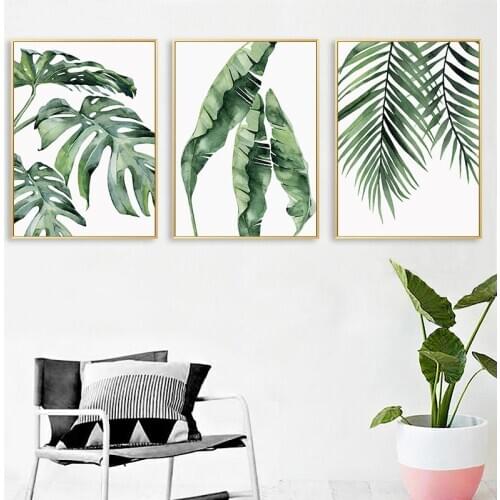 Minimalist Plant Leaves Canvas Poster Wall Art Print Painting Nordic Decorative Picture Scandinavian Modern Living Room Decor