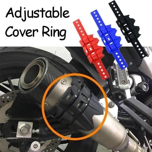 Universal Motorcycle Motorbike Exhaust Pipe Anti-Hot Anti-Fall Protective Silica gel Adjustable Cover Ring Fit For Honda Yamaha