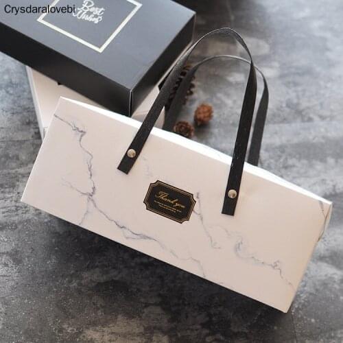 10pcs Fresh Marble Cake Roll Handmade Box Dessert Swiss Roll Portable Big Size Gift Baby Show Party Weeding Storage Boxes