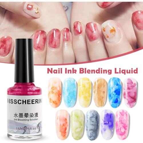 Marble Pattern Gradient Color Nail Polish Ink Smudges Lacquer Nail Art Decoration SANA889